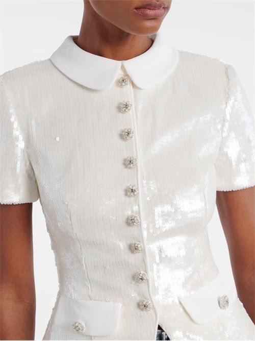 Top con paillettes SELF PORTRAIT | RS26016TWHITE